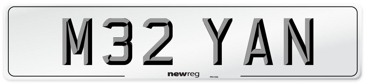 M32 YAN Number Plate from New Reg